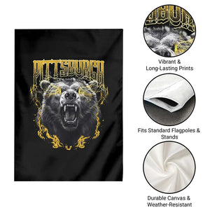 Vintage Pittsburgh Garden Flag Retro Sports Fan Wild Bear Mascot Streetwear Bootleg TS10 Print Your Wear