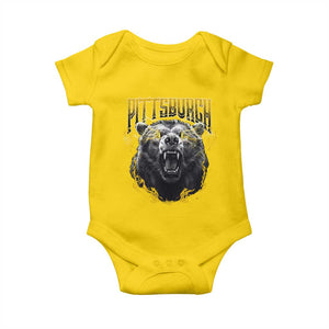 Vintage Pittsburgh Baby Onesie Retro Sports Fan Wild Bear Mascot Streetwear Bootleg TS10 Daisy Print Your Wear