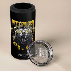 Vintage Pittsburgh 4 in 1 Can Cooler Tumbler Retro Sports Fan Wild Bear Mascot Streetwear Bootleg TS10 Print Your Wear