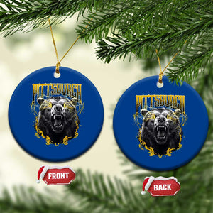 Vintage Pittsburgh Ceramic Ornament Retro Sports Fan Wild Bear Mascot Streetwear Bootleg TS10 1pc Blue Print Your Wear