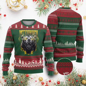 Vintage Pittsburgh Ugly Christmas Sweater Retro Sports Fan Wild Bear Mascot Streetwear Bootleg TS10 Red Green Print Your Wear
