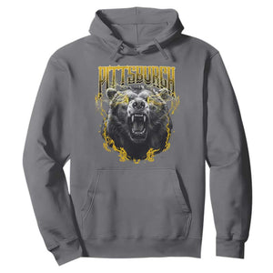 Vintage Pittsburgh Hoodie Retro Sports Fan Wild Bear Mascot Streetwear Bootleg TS10 Charcoal Print Your Wear