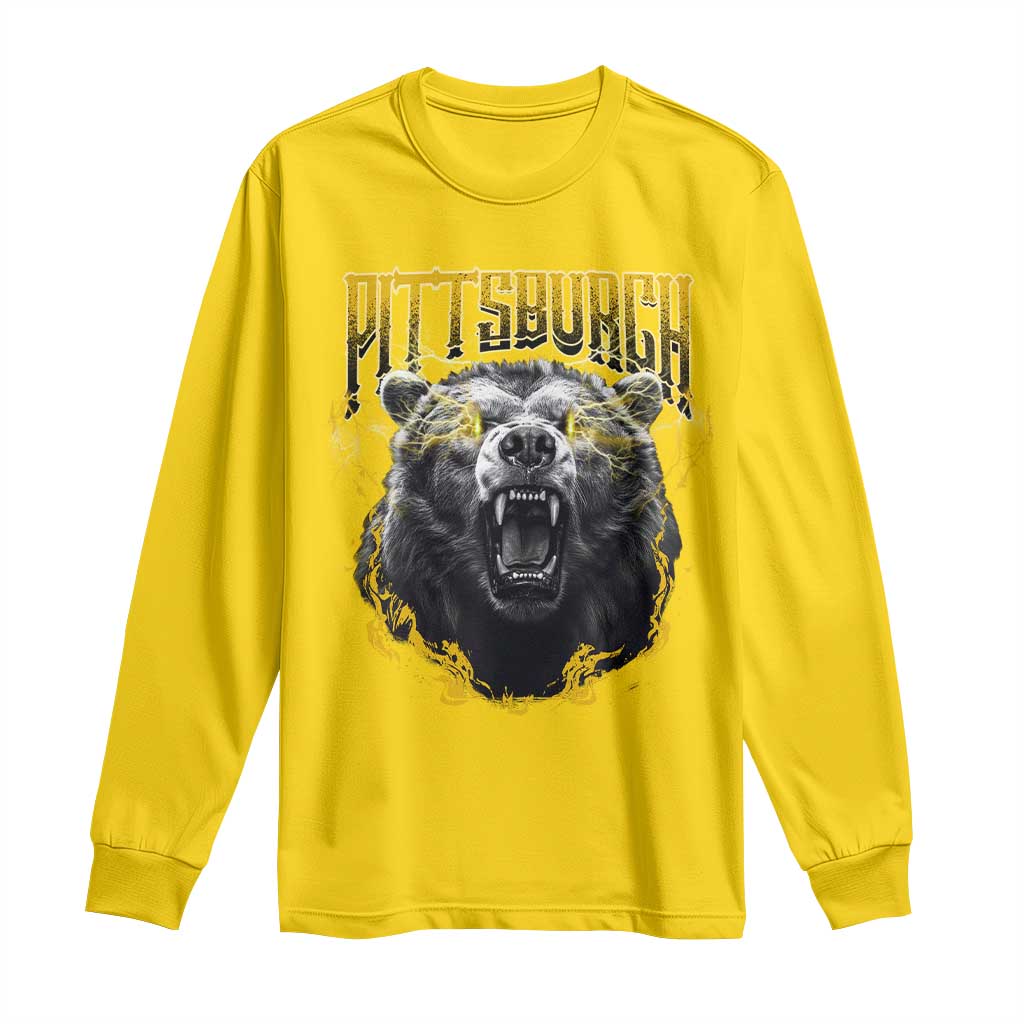 Vintage Pittsburgh Long Sleeve Shirt Retro Sports Fan Wild Bear Mascot Streetwear Bootleg TS10 Daisy Print Your Wear