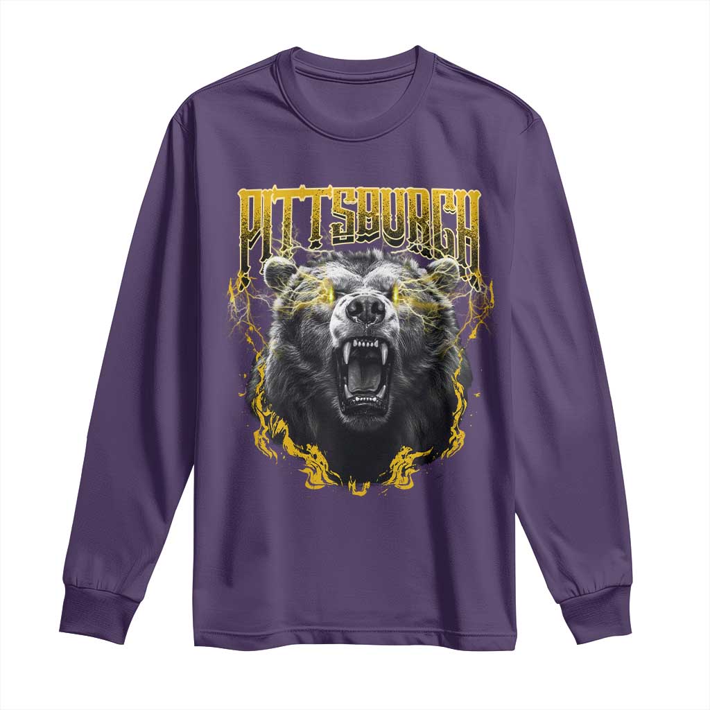 Vintage PFS Long Sleeve Shirt Retro Sports Fan Wild Mascot Streetwear Bootleg TS10 Purple Print Your Wear