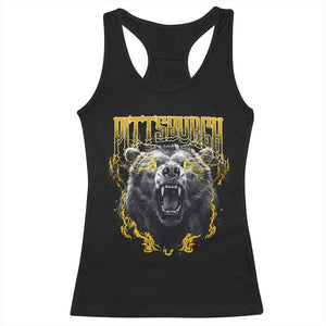 Vintage Pittsburgh Racerback Tank Top Retro Sports Fan Wild Bear Mascot Streetwear Bootleg TS10 Black Print Your Wear