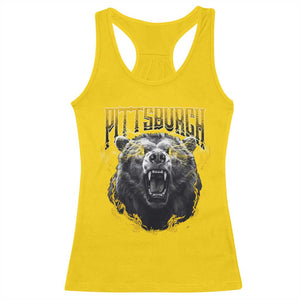 Vintage Pittsburgh Racerback Tank Top Retro Sports Fan Wild Bear Mascot Streetwear Bootleg TS10 Daisy Print Your Wear