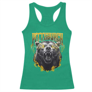 Vintage Pittsburgh Racerback Tank Top Retro Sports Fan Wild Bear Mascot Streetwear Bootleg TS10 Irish Green Print Your Wear