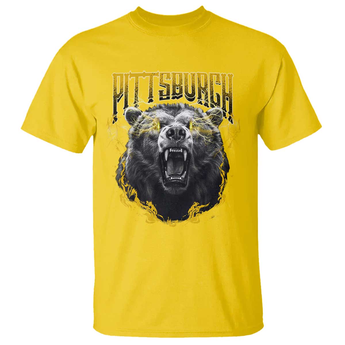 Vintage Pittsburgh T Shirt Retro Sports Fan Wild Bear Mascot Streetwear Bootleg TS10 Daisy Print Your Wear