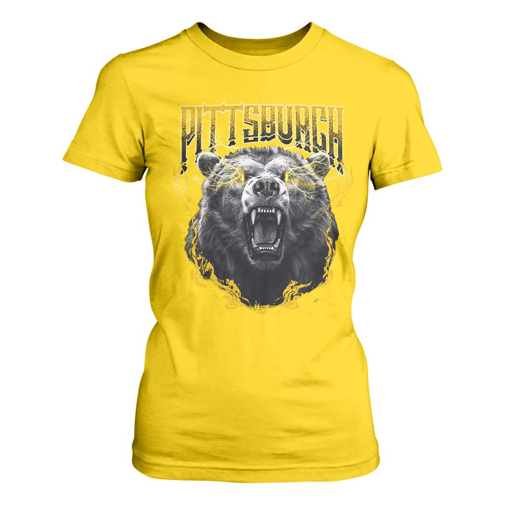 Vintage Pittsburgh T Shirt For Women Retro Sports Fan Wild Bear Mascot Streetwear Bootleg TS10 Daisy Print Your Wear