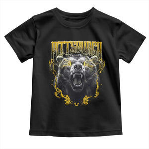 Vintage Pittsburgh Toddler T Shirt Retro Sports Fan Wild Bear Mascot Streetwear Bootleg TS10 Black Print Your Wear