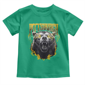 Vintage Pittsburgh Toddler T Shirt Retro Sports Fan Wild Bear Mascot Streetwear Bootleg TS10 Irish Green Print Your Wear