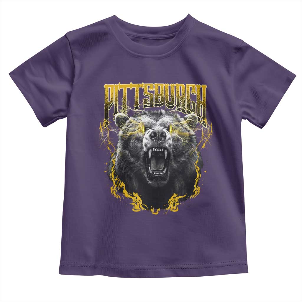 Vintage Pittsburgh Toddler T Shirt Retro Sports Fan Wild Bear Mascot Streetwear Bootleg TS10 Purple Print Your Wear