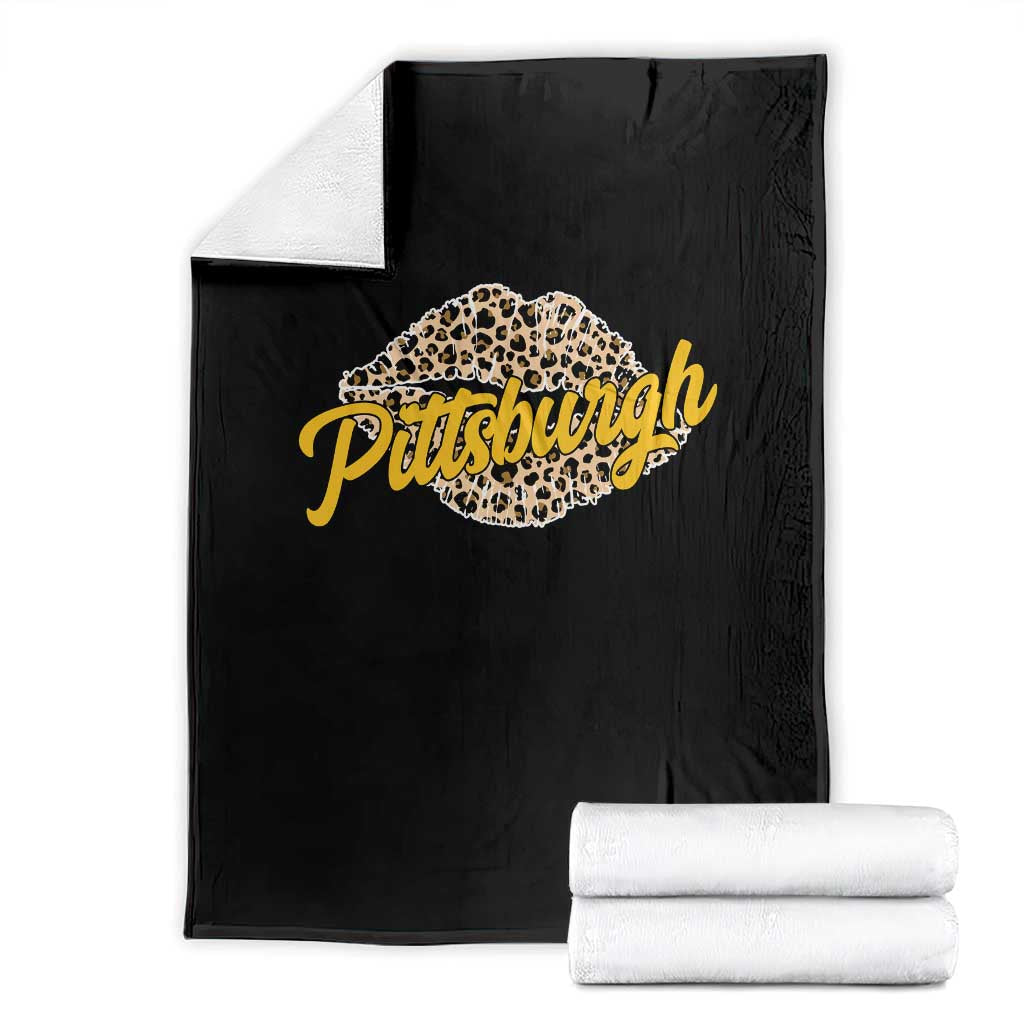 Pittsburgh Leopard Lips Throw Blanket Steel City Pride Woman Girl TS10 Black Print Your Wear