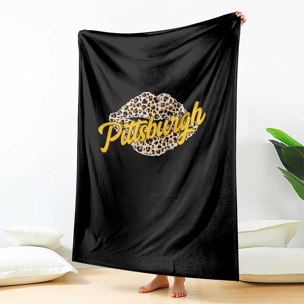 PFS Leopard Lips Throw Blanket Steel City Pride Woman Girl TS10 Print Your Wear