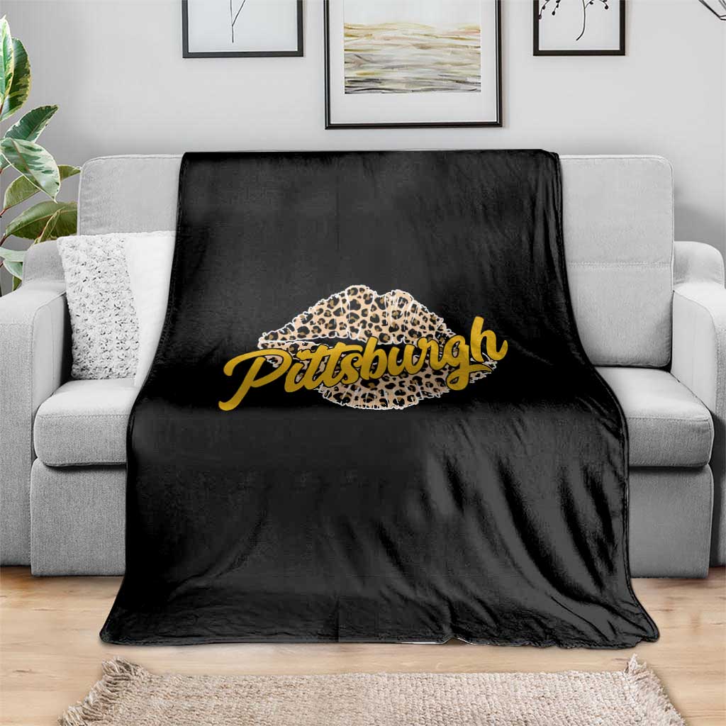 PFS Leopard Lips Throw Blanket Steel City Pride Woman Girl TS10 Print Your Wear