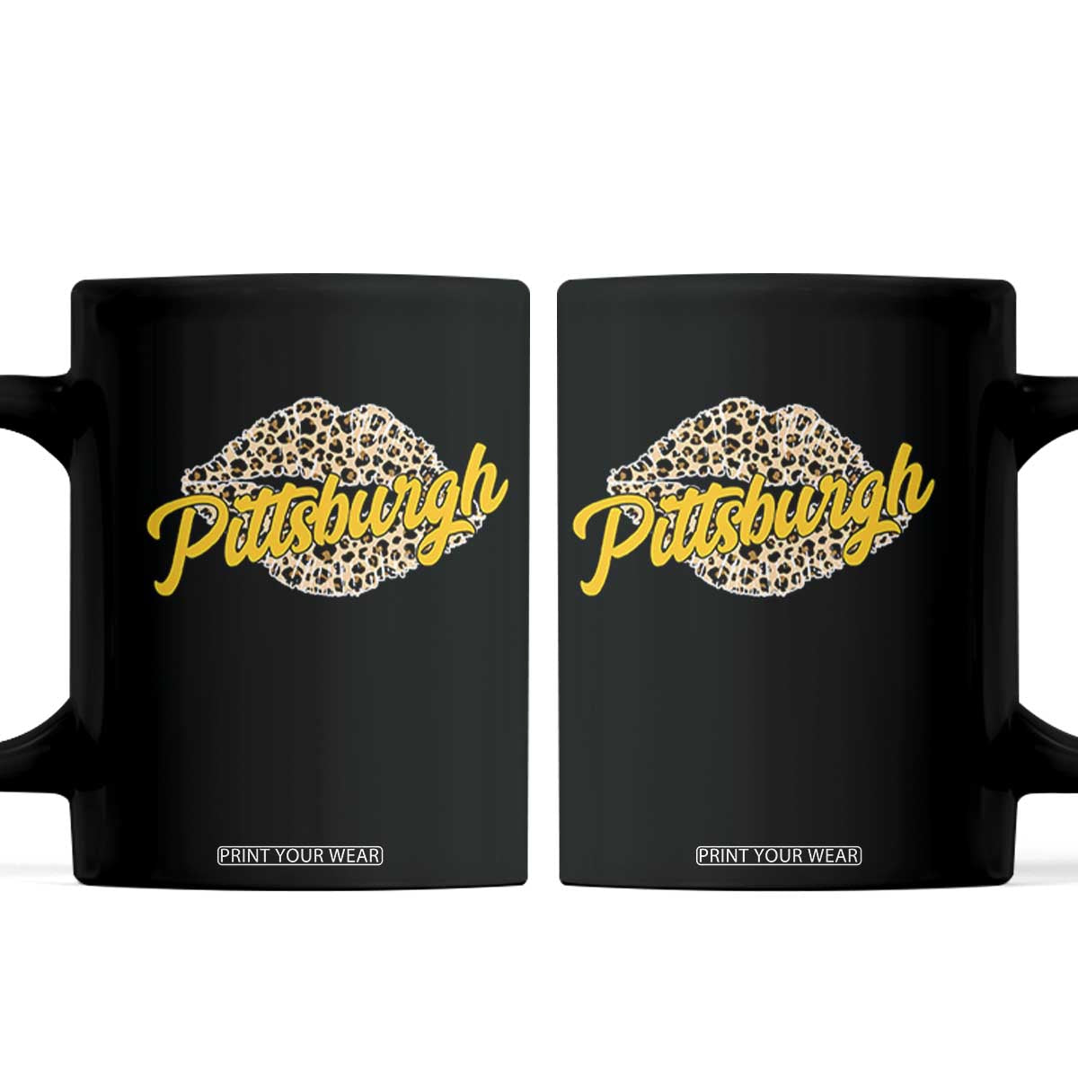 Pittsburgh Leopard Lips Coffee Mug Steel City Pride Woman Girl TS10 Black Print Your Wear