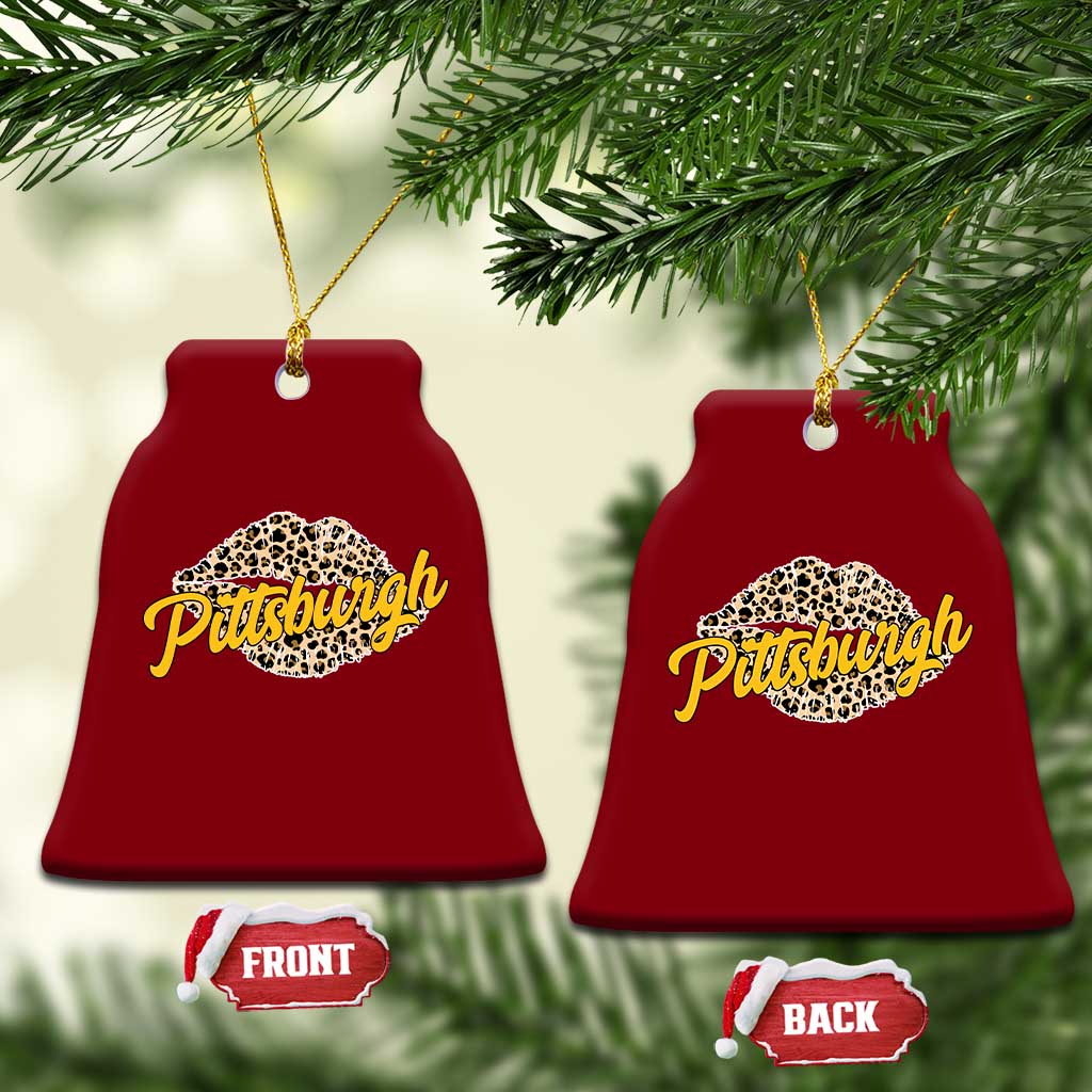 Pittsburgh Leopard Lips Ceramic Ornament Steel City Pride Woman Girl TS10 Print Your Wear