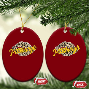 Pittsburgh Leopard Lips Ceramic Ornament Steel City Pride Woman Girl TS10 Print Your Wear