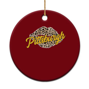 Pittsburgh Leopard Lips Ceramic Ornament Steel City Pride Woman Girl TS10 1pc Red Print Your Wear