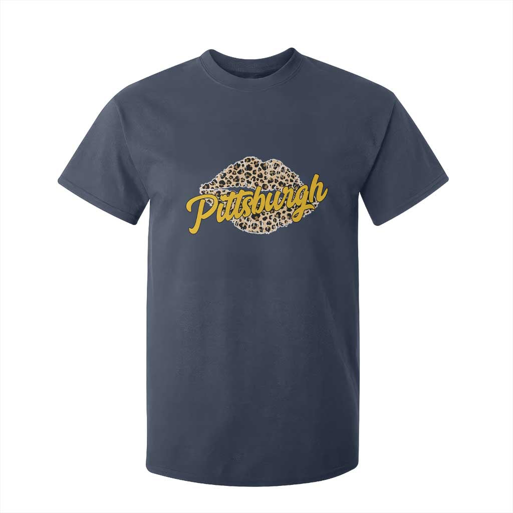 PFS Leopard Lips T Shirt For Kid Steel City Pride Woman Girl TS10 Navy Print Your Wear
