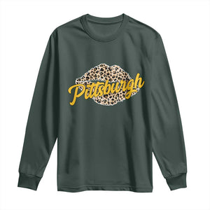 PFS Leopard Lips Long Sleeve Shirt Steel City Pride Woman Girl TS10 Dark Forest Green Print Your Wear