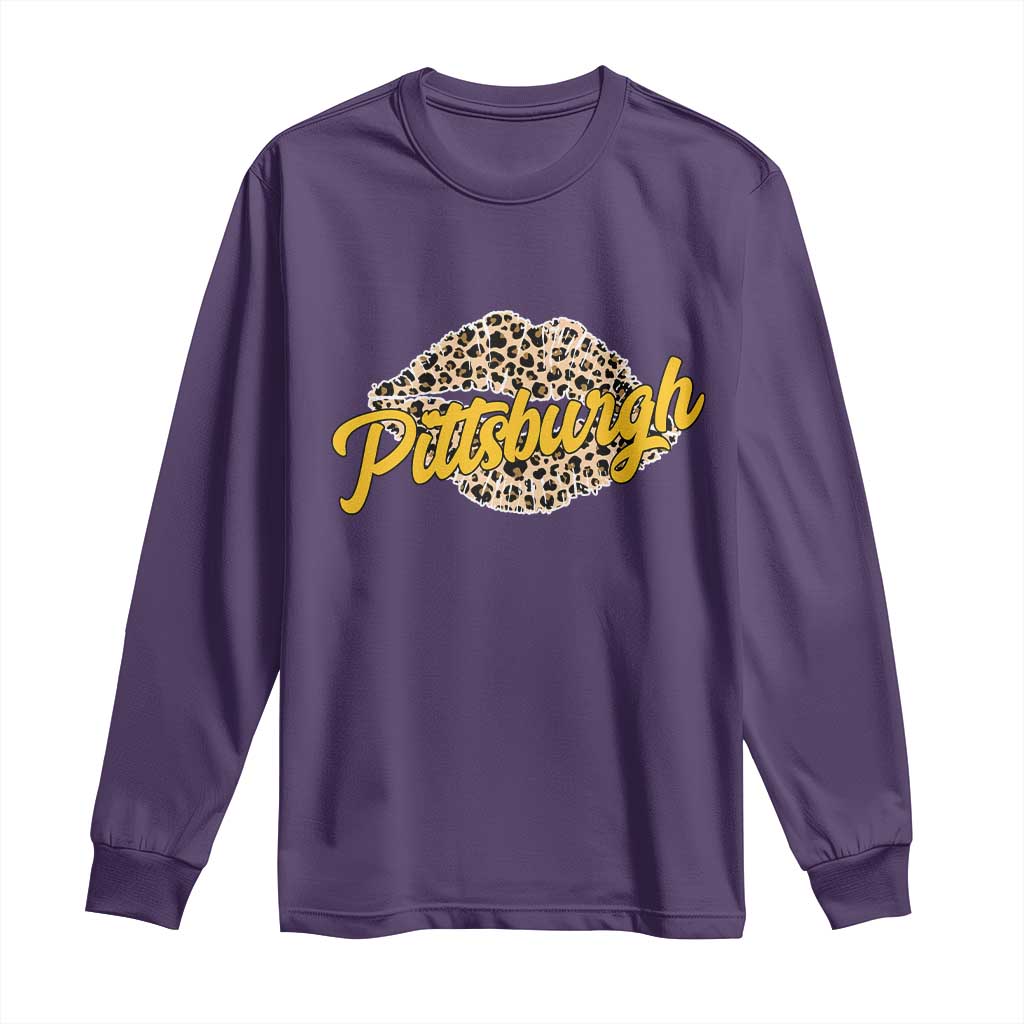 PFS Leopard Lips Long Sleeve Shirt Steel City Pride Woman Girl TS10 Purple Print Your Wear