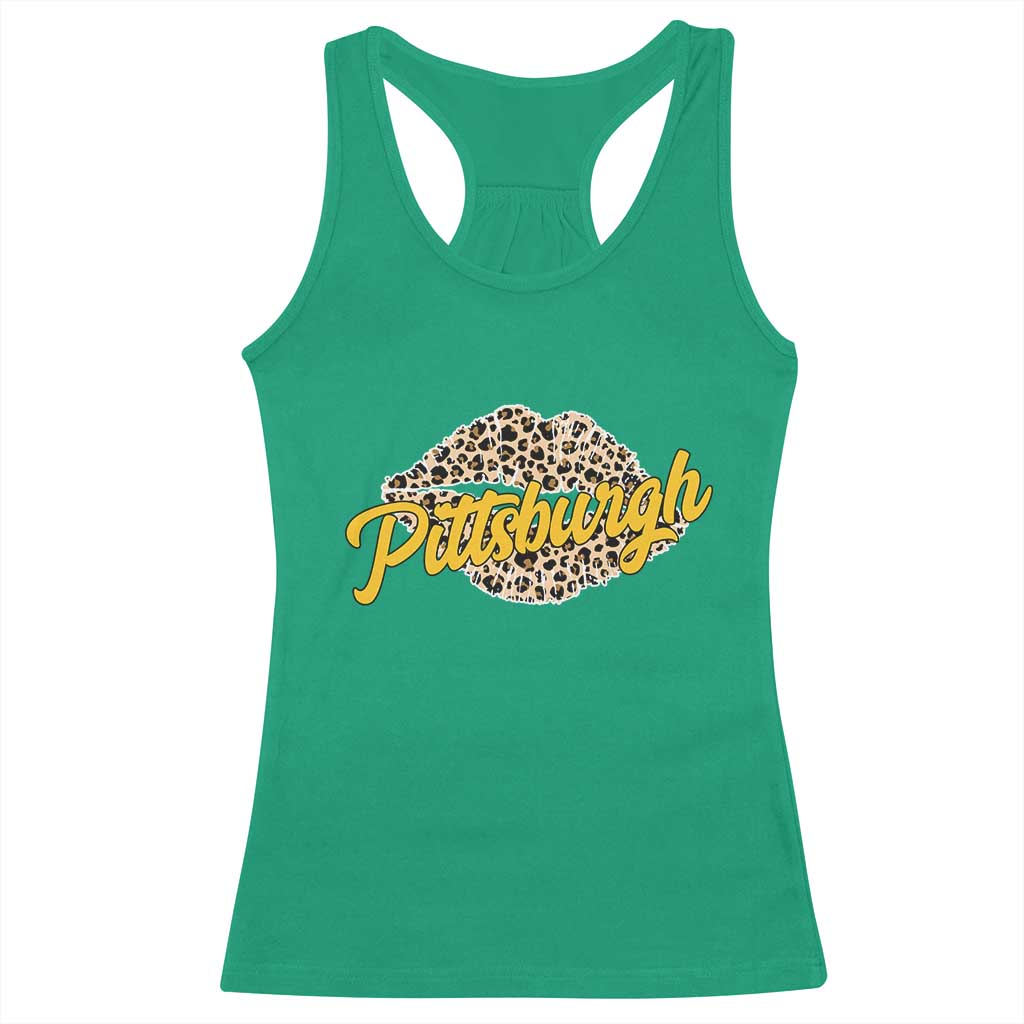 PFS Leopard Lips Racerback Tank Top Steel City Pride Woman Girl TS10 Irish Green Print Your Wear