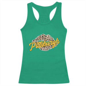 Pittsburgh Leopard Lips Racerback Tank Top Steel City Pride Woman Girl TS10 Irish Green Print Your Wear