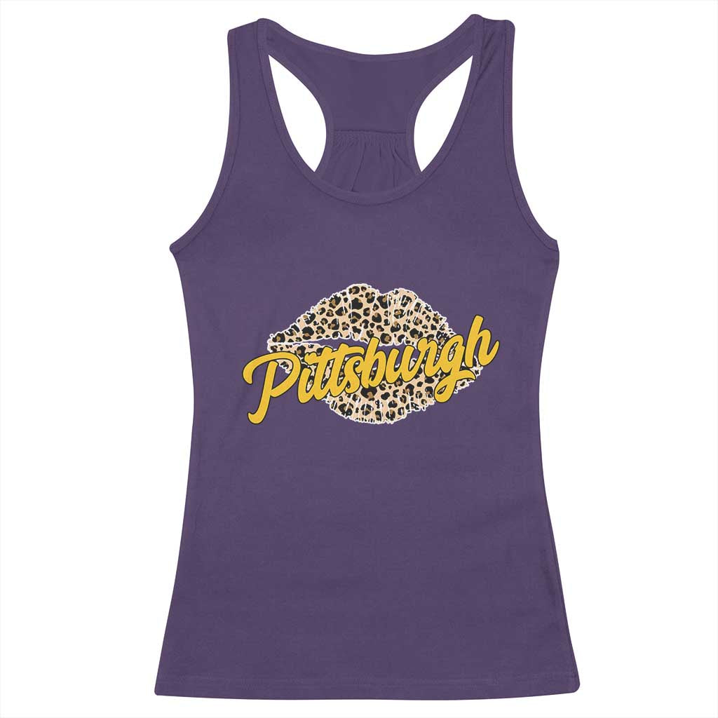 PFS Leopard Lips Racerback Tank Top Steel City Pride Woman Girl TS10 Purple Print Your Wear