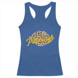 PFS Leopard Lips Racerback Tank Top Steel City Pride Woman Girl TS10 Royal Blue Print Your Wear