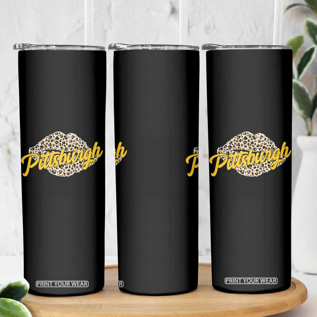 PFS Leopard Lips Skinny Tumbler Steel City Pride Woman Girl TS10 Print Your Wear