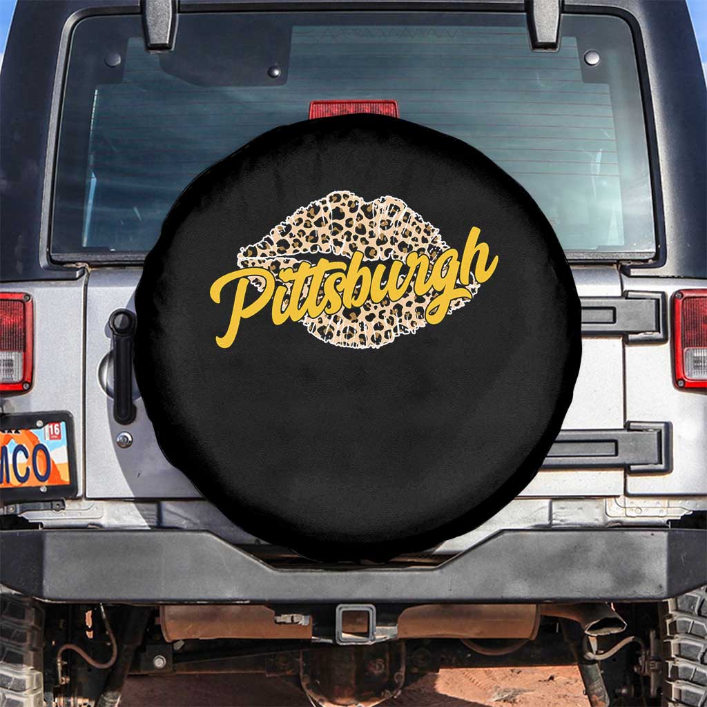 Pittsburgh Leopard Lips Spare Tire Cover Steel City Pride Woman Girl TS10 No hole Black Print Your Wear