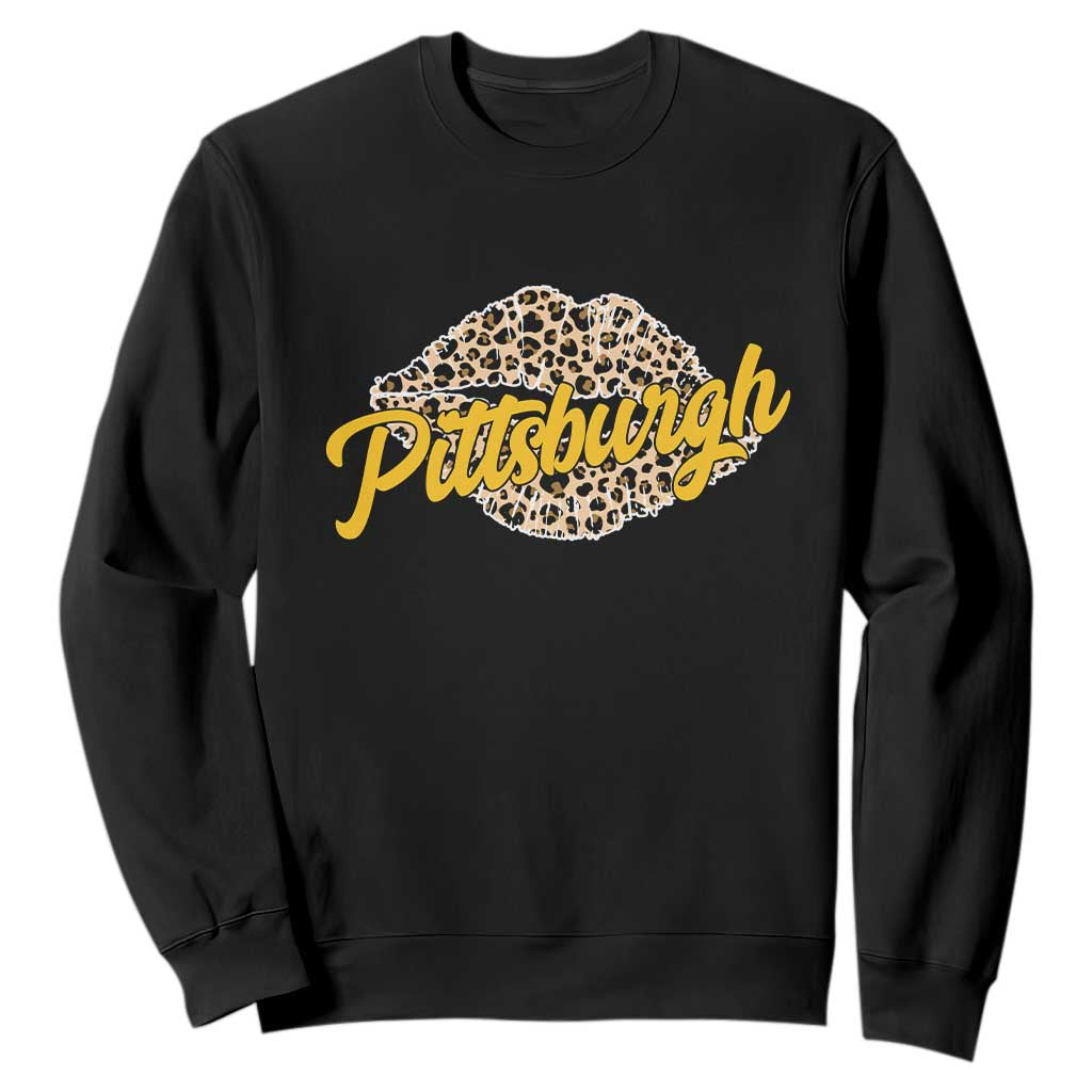 Pittsburgh Leopard Lips Sweatshirt Steel City Pride Woman Girl TS10 Black Print Your Wear