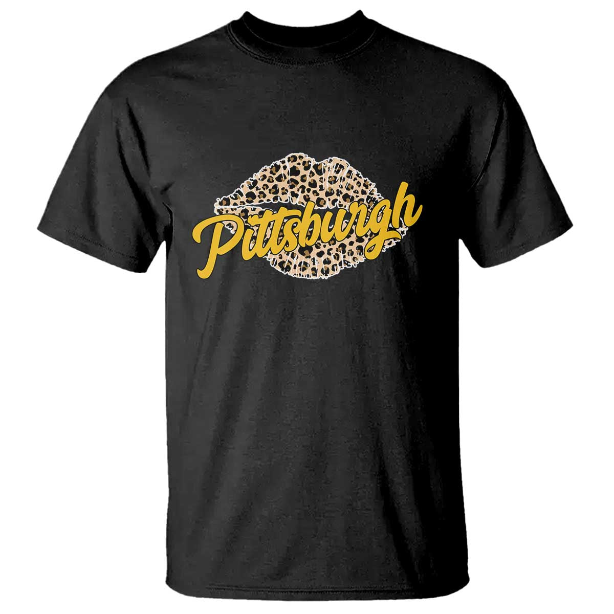 Pittsburgh Leopard Lips T Shirt Steel City Pride Woman Girl TS10 Black Print Your Wear