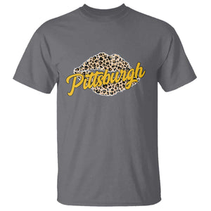 PFS Leopard Lips T Shirt Steel City Pride Woman Girl TS10 Charcoal Print Your Wear