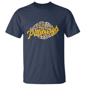 PFS Leopard Lips T Shirt Steel City Pride Woman Girl TS10 Navy Print Your Wear