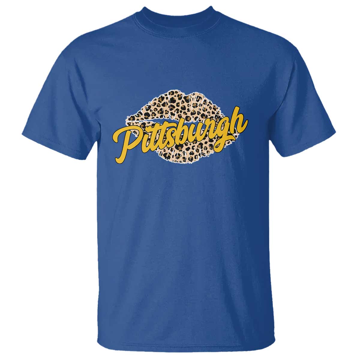 PFS Leopard Lips T Shirt Steel City Pride Woman Girl TS10 Royal Blue Print Your Wear
