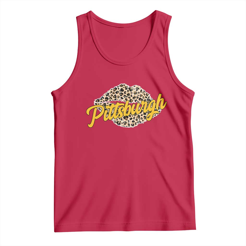 PFS Leopard Lips Tank Top Steel City Pride Woman Girl TS10 Red Print Your Wear