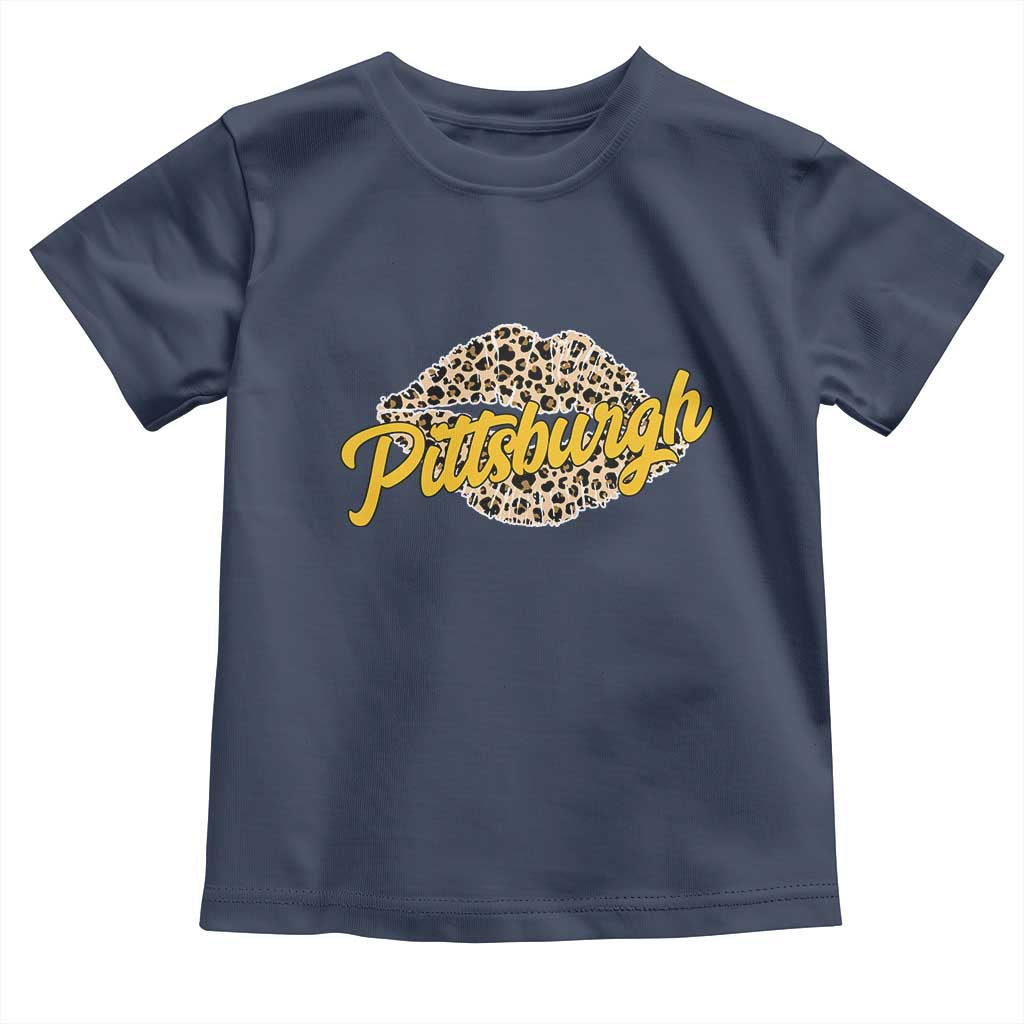 PFS Leopard Lips Toddler T Shirt Steel City Pride Woman Girl TS10 Navy Print Your Wear