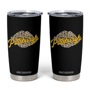 PFS Leopard Lips Tumbler Cup Steel City Pride Woman Girl TS10 Black Print Your Wear