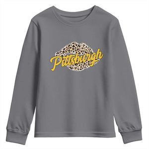 PFS Leopard Lips Youth Sweatshirt Steel City Pride Woman Girl TS10 Charcoal Print Your Wear