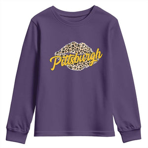 PFS Leopard Lips Youth Sweatshirt Steel City Pride Woman Girl TS10 Purple Print Your Wear