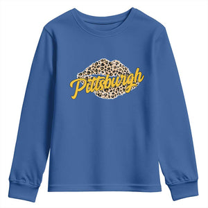PFS Leopard Lips Youth Sweatshirt Steel City Pride Woman Girl TS10 Royal Blue Print Your Wear