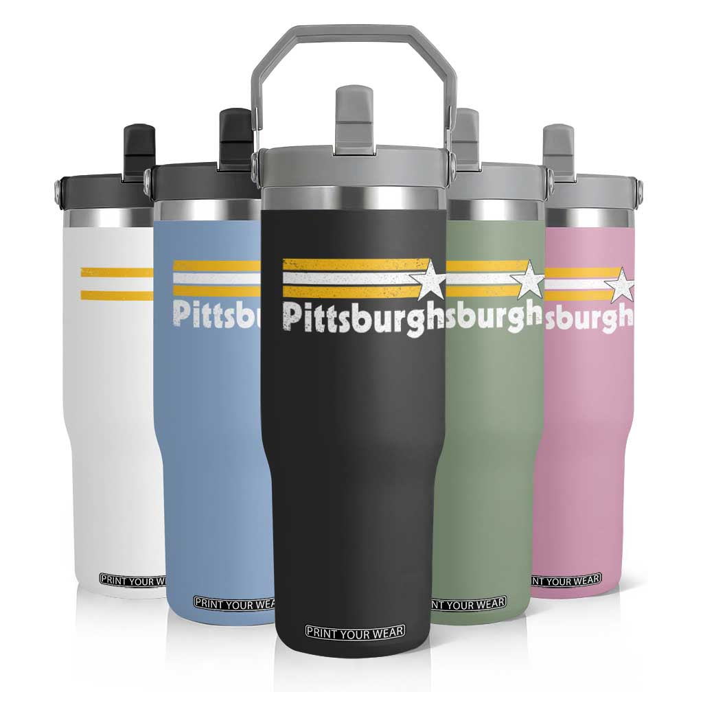 Retro PFS Flip Straw Tumbler Vintage Pennsylvania Stripes 70s 80s 90s TS10 Print Your Wear