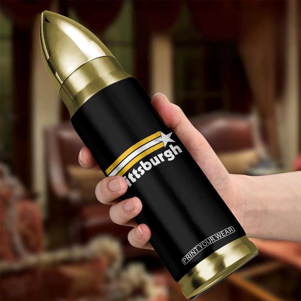 Retro Pittsburgh Bullet Tumbler Vintage Pennsylvania Stripes 70s 80s 90s TS10 Print Your Wear