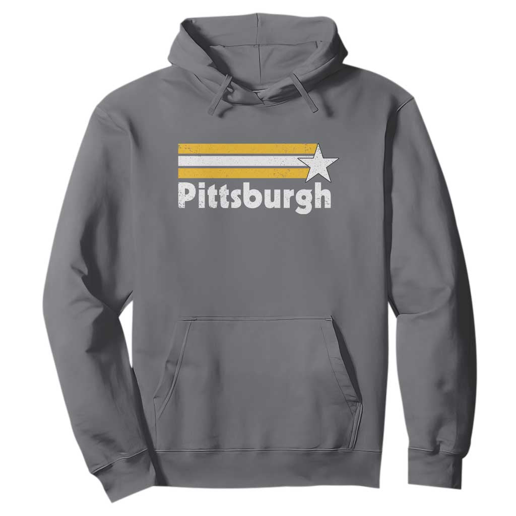 Retro Pittsburgh Hoodie Vintage Pennsylvania Stripes 70s 80s 90s TS10 Charcoal Print Your Wear