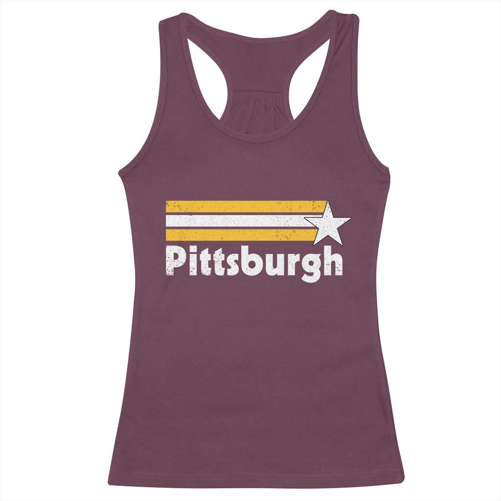 Retro PFS Racerback Tank Top Vintage Pennsylvania Stripes 70s 80s 90s TS10 Maroon Print Your Wear