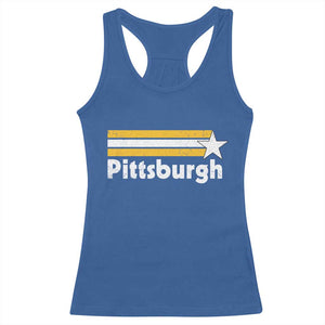 Retro Pittsburgh Racerback Tank Top Vintage Pennsylvania Stripes 70s 80s 90s TS10 Royal Blue Print Your Wear