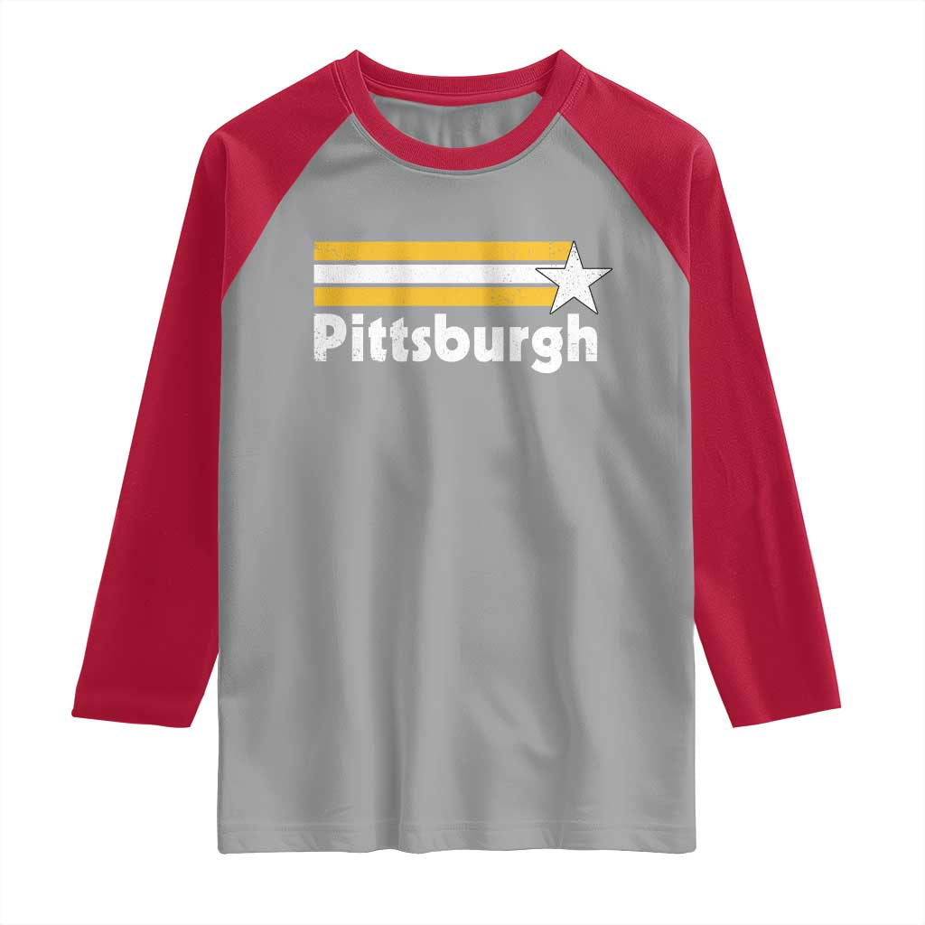 Retro PFS Raglan Shirt Vintage Pennsylvania Stripes 70s 80s 90s TS10 Sport Gray Red Print Your Wear