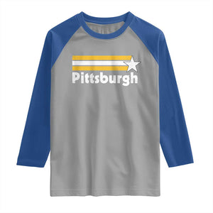 Retro PFS Raglan Shirt Vintage Pennsylvania Stripes 70s 80s 90s TS10 Sport Gray Royal Print Your Wear